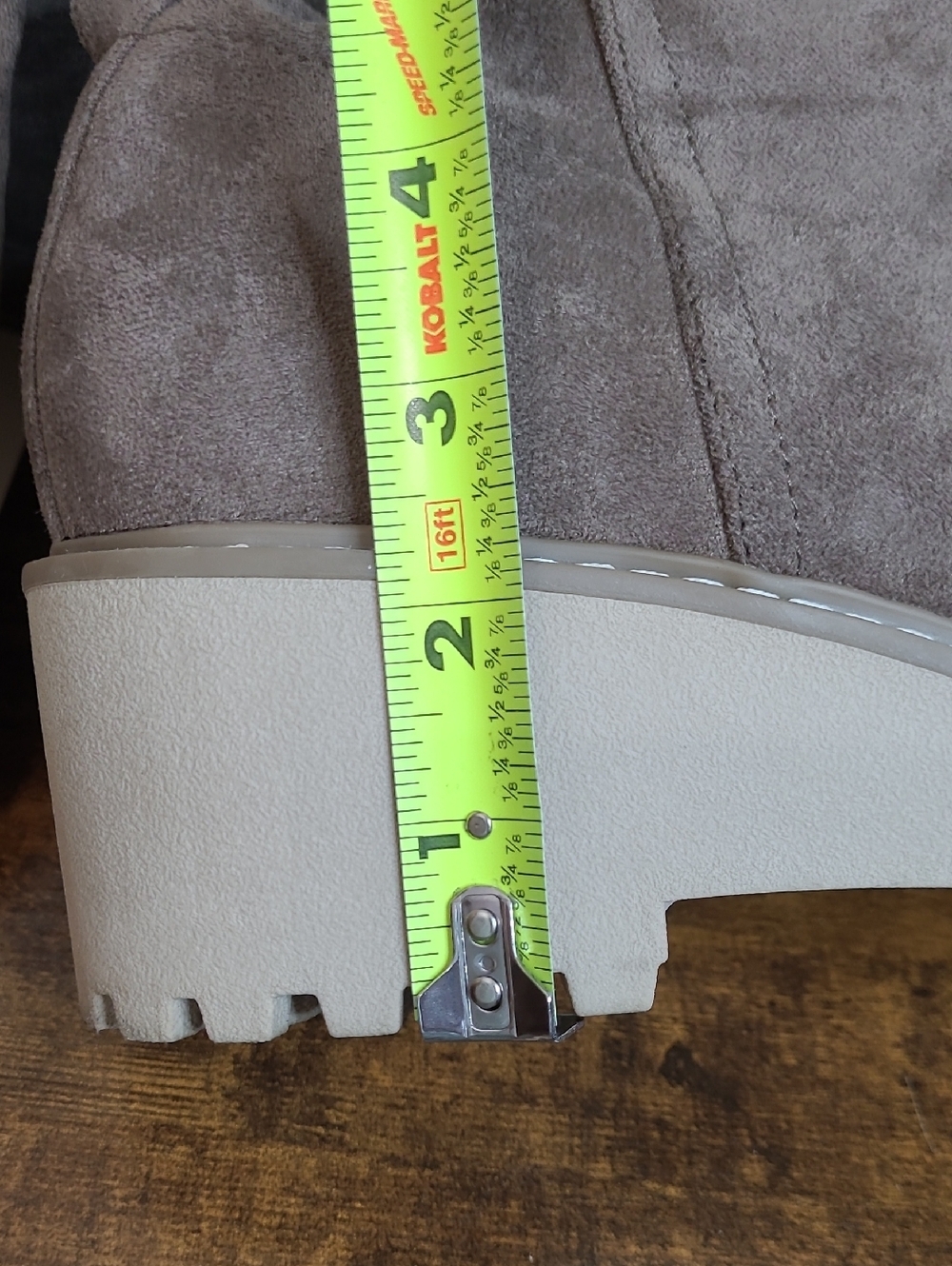 DV by Dolce Vita RISKY Taupe Suede Knee-High Wedge Boots size 8.5 - Picture 8 of 10